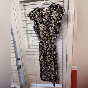 Monteau Black Floral High-Low Dress